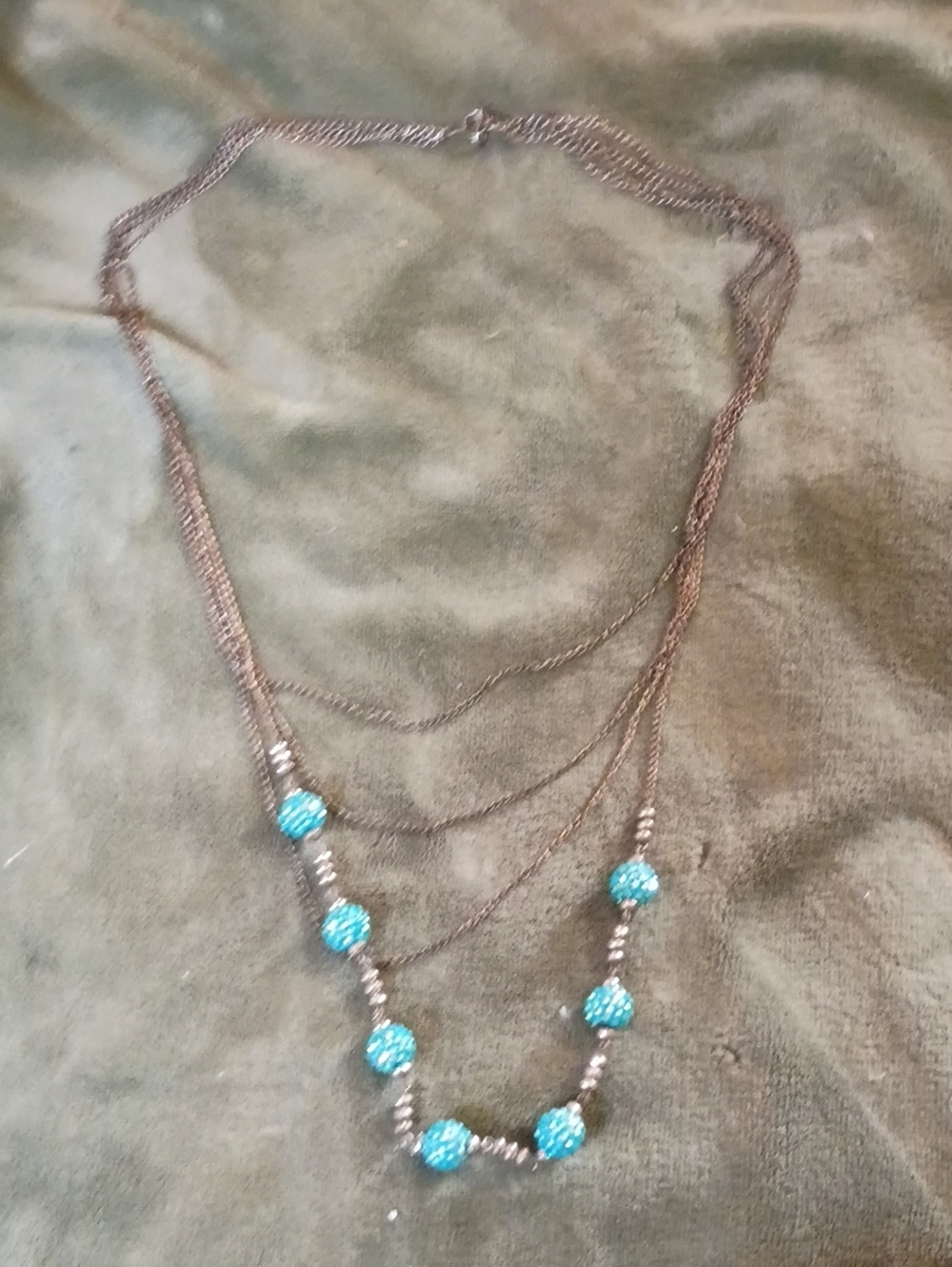 Vintage Turquoise Bead Multi-Strand Necklace